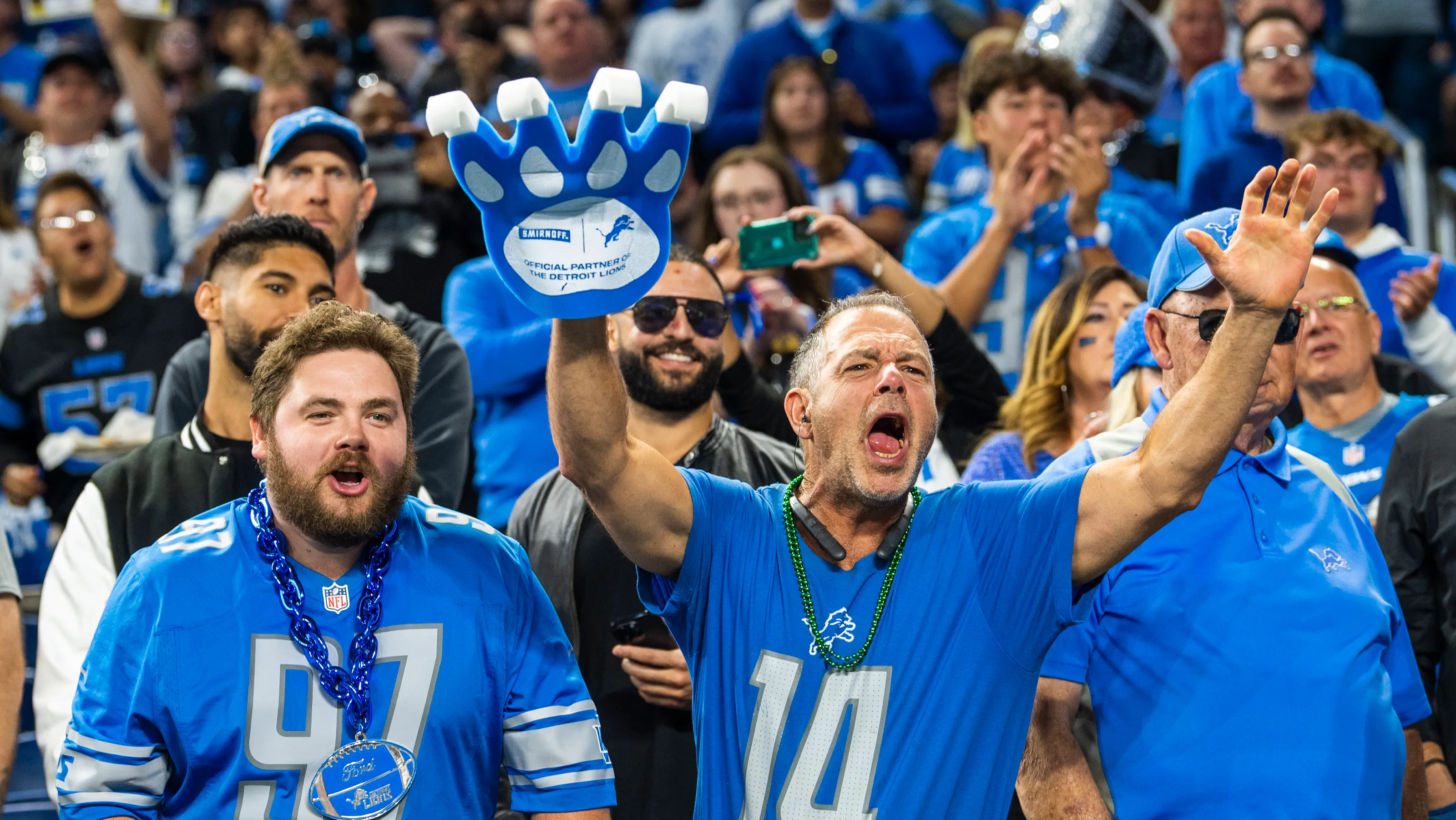 Detroit Lions fans cheering